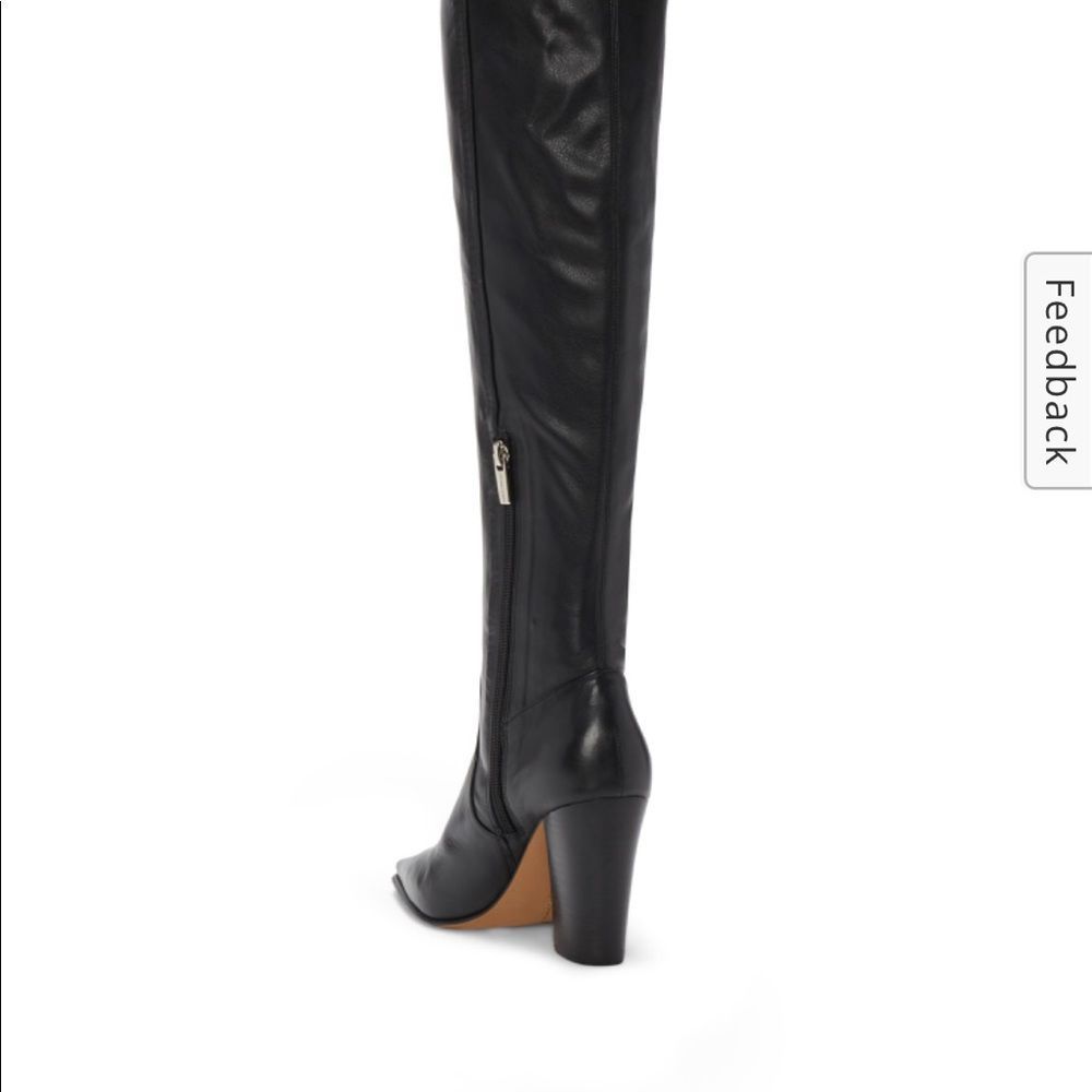NWT VINCE CAMUTO DEMERRI OVER THE KNEE BLACK BOOTS SEXY LEATHER POINTED … - Picture 7 of 12